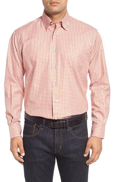 Men's Robert Talbott 'anderson' Classic Fit Gingham Sport Shirt - Orange