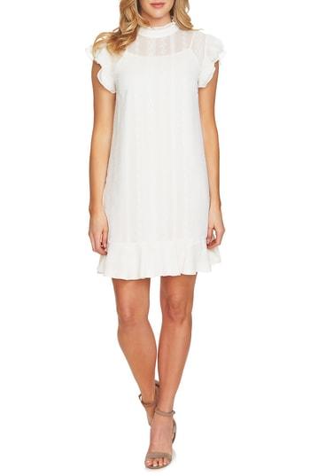Women's Cece Yuru Stripe Ruffled Shift Dress - Ivory