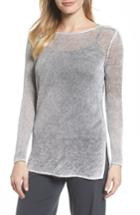 Women's Nic + Zoe Poolside Linen Blend Sweater - Grey