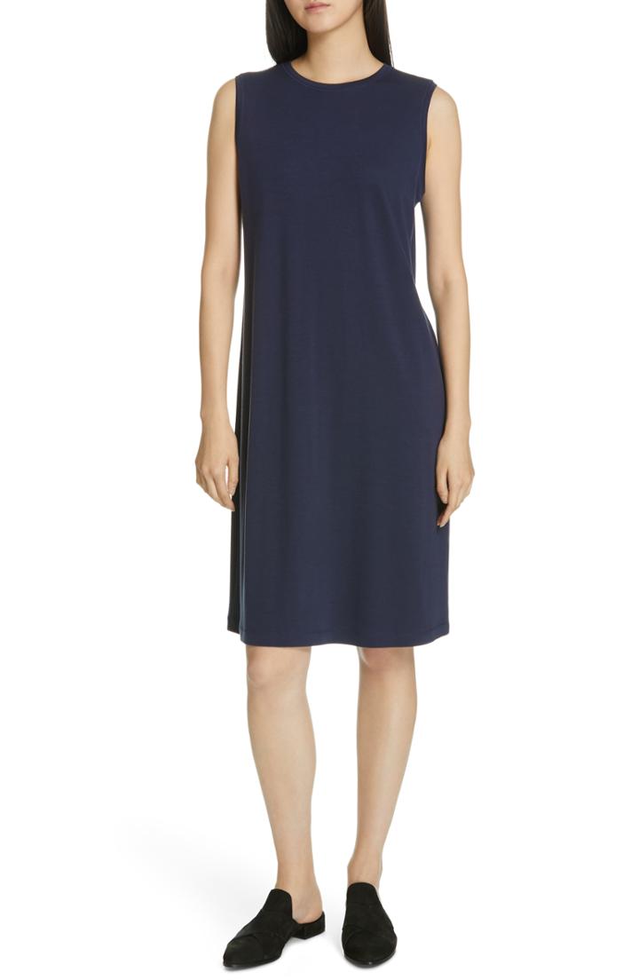 Women's Eileen Fisher Knit Shift Dress - Blue