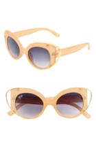 Women's Nem Audrey 50mm Cutout Cat Eye Sunglasses - Clear Yellow W Grey Gradient
