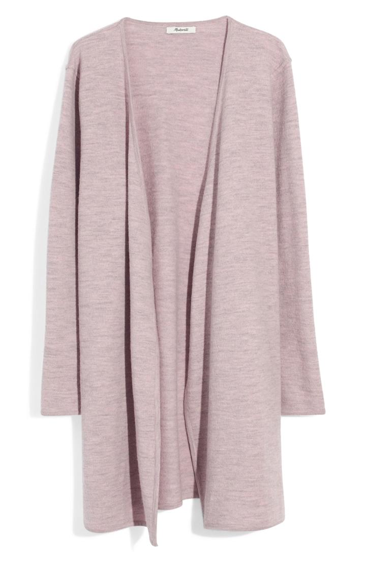 Women's Madewell Lombard Sweater Coat, Size - Pink