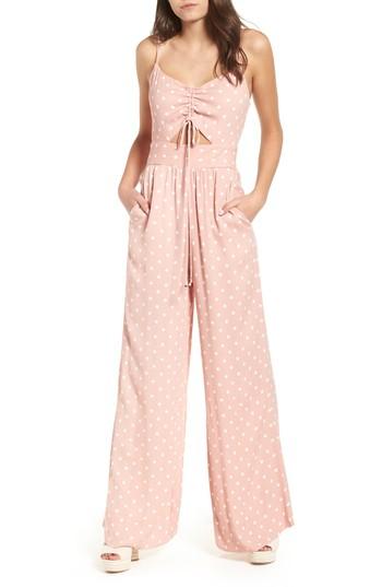 Women's Afrm Milan Tie Front Jumpsuit - Pink
