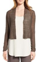 Women's Eileen Fisher Hemp Blend Crop Cardigan - Brown