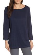 Women's Eileen Fisher Organic Linen Bateau Neck Top, Size - Yellow
