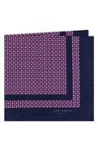 Men's Ted Baker London Micro Dot Silk Pocket Square, Size - Pink
