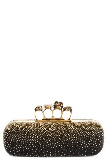 Alexander Mcqueen Studded Leather Knuckle Clutch -