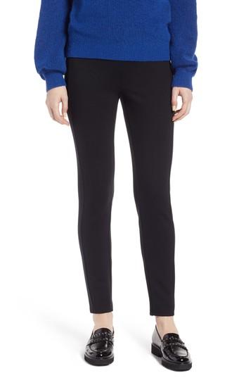 Petite Women's Halogen Skinny Ponte Knit Pants, Size P - Black