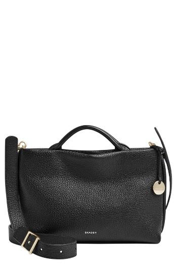 Skagen Mikkeline Mini Leather Satchel - Black
