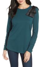 Women's Halogen Bow Shoulder Ponte Top - Blue/green