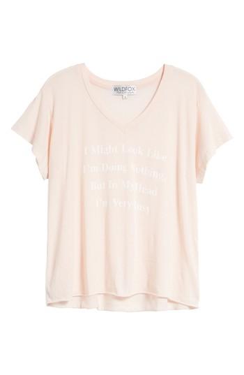 Women's Wildfox Very Busy Romeo Tee, Size - Pink