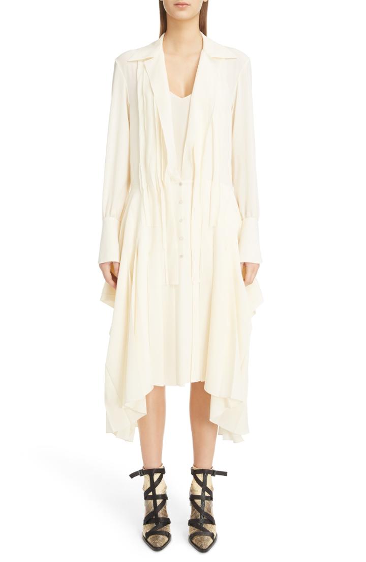 Women's Chloe Handkerchief Hem Pleated Silk Dress