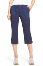Petite Women's Nydj Stretch Cotton Crop Pants P - Blue