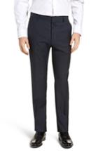 Men's Boss Barnes Flat Front Solid Wool Trousers R - Blue