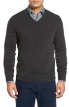 Men's John W. Nordstrom Cashmere V-neck Sweater, Size - Grey