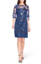Women's Tahari Illusion Lace Sheath Dress - Blue