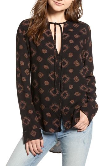 Women's Lira Clothing Highlands Tie Neck Blouse - Black