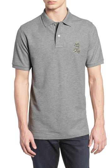 Men's Psycho Bunny Camo Polo (xs) - Grey
