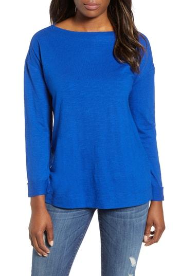 Women's Caslon Boxy Boatneck Tee - Blue