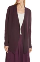 Women's Eileen Fisher Angled Tencel Lyocell & Silk Cardigan - Purple
