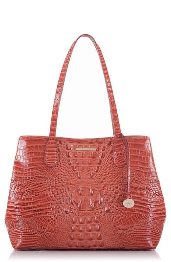 Brahmin Julian Croc Embossed Leather Tote - Pink
