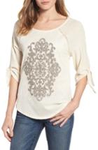 Women's Wit & Wisdom Embroidered Mesh Front Top