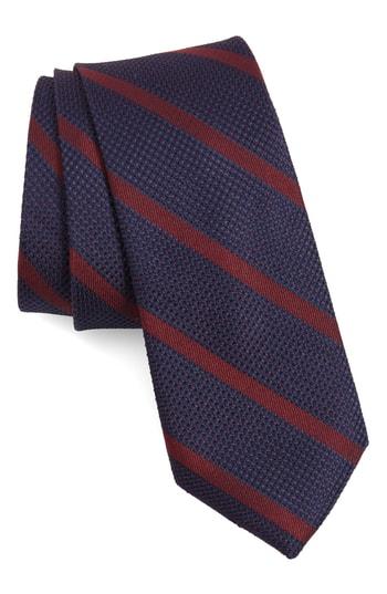 Men's 1901 Daubert Stripe Silk Tie, Size - Burgundy