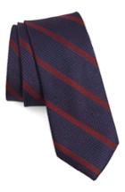 Men's 1901 Daubert Stripe Silk Tie, Size - Burgundy