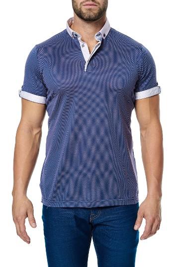 Men's Maceoo Woven Trim Polo (m) - Purple