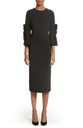 Women's Roksanda Lavete Stretch Crepe Midi Dress Us / 10 Uk - Black