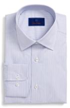 Men's David Donahue Regular Fit Stripe Dress Shirt .5 - 32/33 - Purple