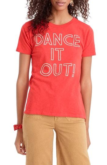 Women's J.crew Dance It Out Cotton Tee, Size - Red