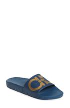 Women's Salvatore Ferragamo Logo Slide Sandal B - Blue