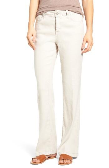 Women's Nydj 'wylie' Five-pocket Linen Trousers - Beige