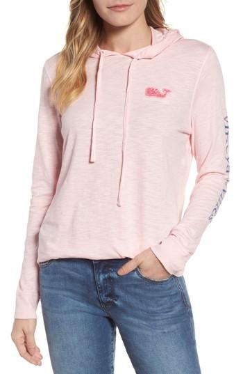 Women's Vineyard Vines Vintage Whale Slubbed Long Sleeve Hoodie Tee - Pink