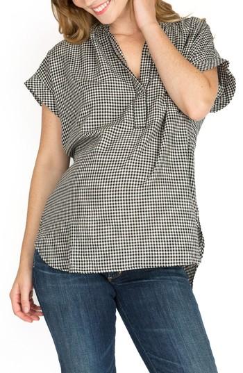 Women's Nom Maternity Iris High/low Maternity/nursing Blouse - Black