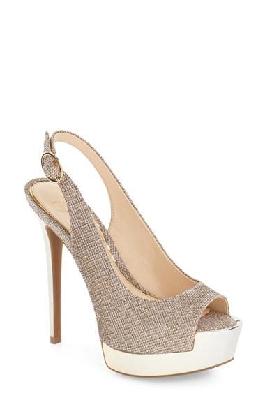 Women's Jessica Simpson 'kabale' Slingback Platform Sandal M - Metallic