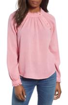 Women's Caslon Textured Cotton Blouse - Pink