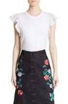 Women's Kate Spade New York Flutter Sleeve Top, Size - White