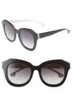 Women's Alice + Olivia Frank 52mm Geometric Sunglasses - Black/ White
