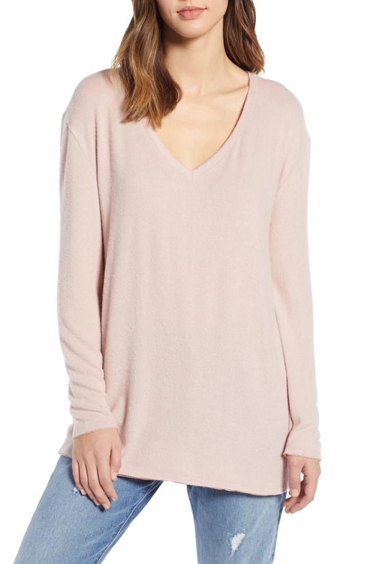 Women's Bp. Cozy V-neck Sweater, Size - Pink