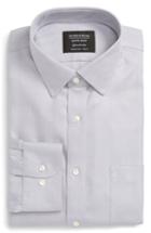 Men's Nordstrom Men's Shop Smartcare(tm) Trim Fit Herringbone Dress Shirt - 34/35 - Grey