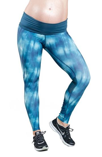 Women's Cozy Orange 'dillon' Mesh Panel Maternity Leggings - Blue