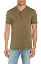 Men's John Varvatos Star Usa Burnout Henley T-shirt, Size - Green