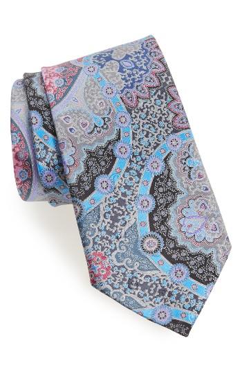 Men's Ermenegildo Zegna Quindici Paisley Silk Tie, Size - Grey