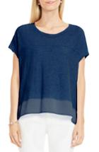 Women's Two By Vince Camuto Mixed Media Step Hem Tee - Blue