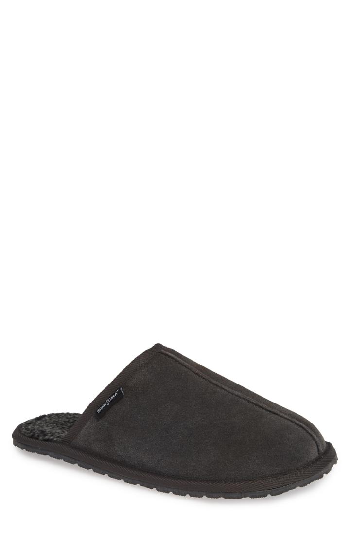 Men's Minnetonka Franklin Scuff Slipper M - Grey