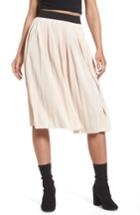 Women's Leith High Waist Velour Pleat Midi Skirt - Beige