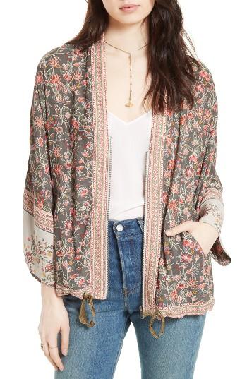 Women's Free People Wildflower Kimono Jacket /small - Grey
