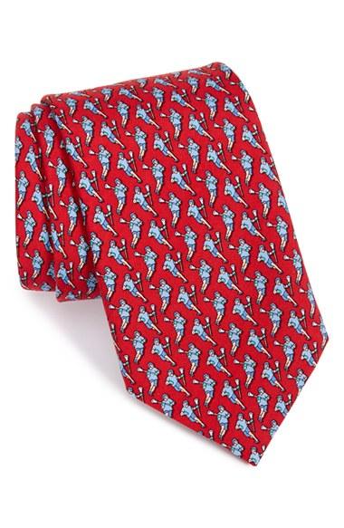 Men's Vineyard Vines 'lacrosse' Silk Tie, Size - Red